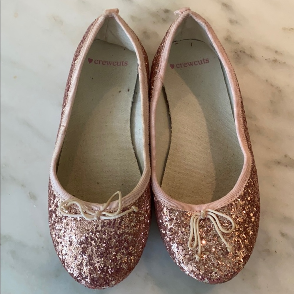 Crewcuts pink glitter ballet flats